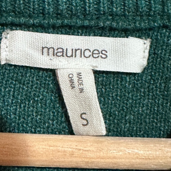 Maurices Green Sweater with White Snowflake and Tree Pattern - Picture 2 of 6